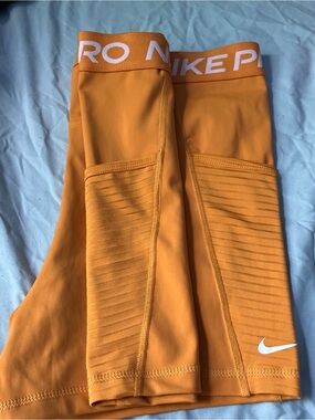Nike Orange Girls' Athletic Leggings with Side Panels